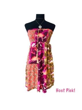 SO GOODS for LIFE ~ Women’s elastic tube top multi-colored lightweight dress XS